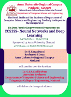 Six Day Physical Mode Faculty Empowerment Programme on CCS355- NEURAL NETWORKS AND DEEP LEARNING 2024 Faculty Development Program Poster